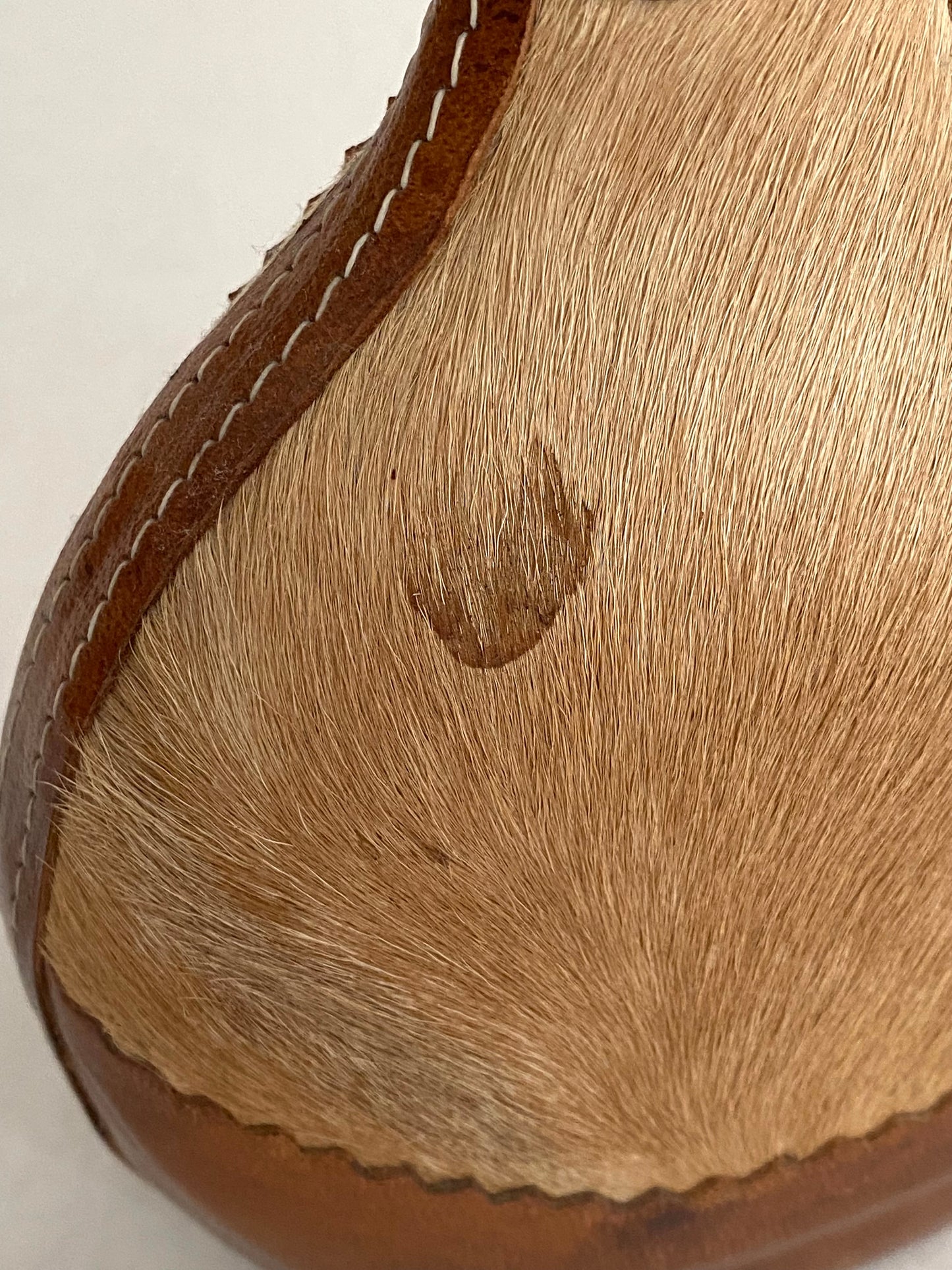 Mid Century Mexican Cowhide Leather Tequila Bottle