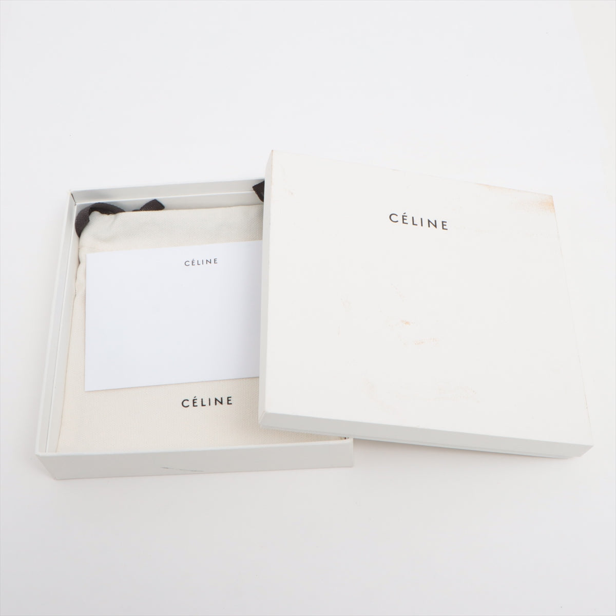 Celine Medium Bifold  Leather Compact Wallet Black x Cream