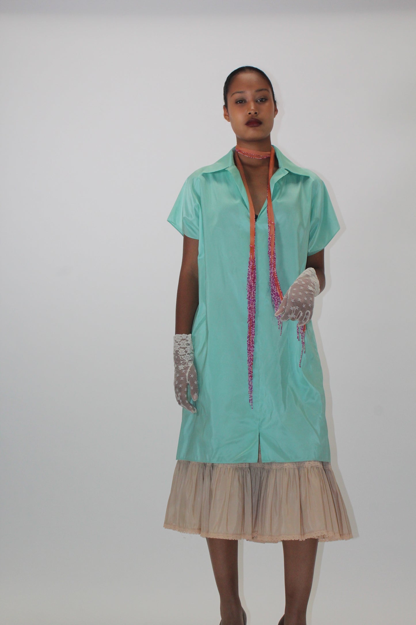 Shamask Mint Green Silk Tunic