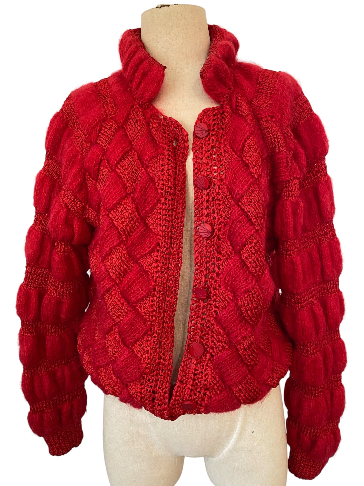 Hand Knit Red Chunky Sweater