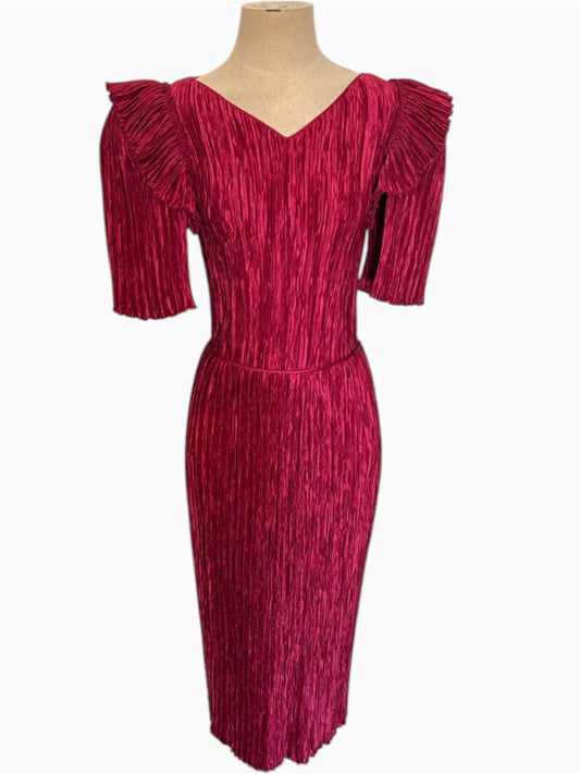 Mary McFadden Silk Pleated Top Skirt Set