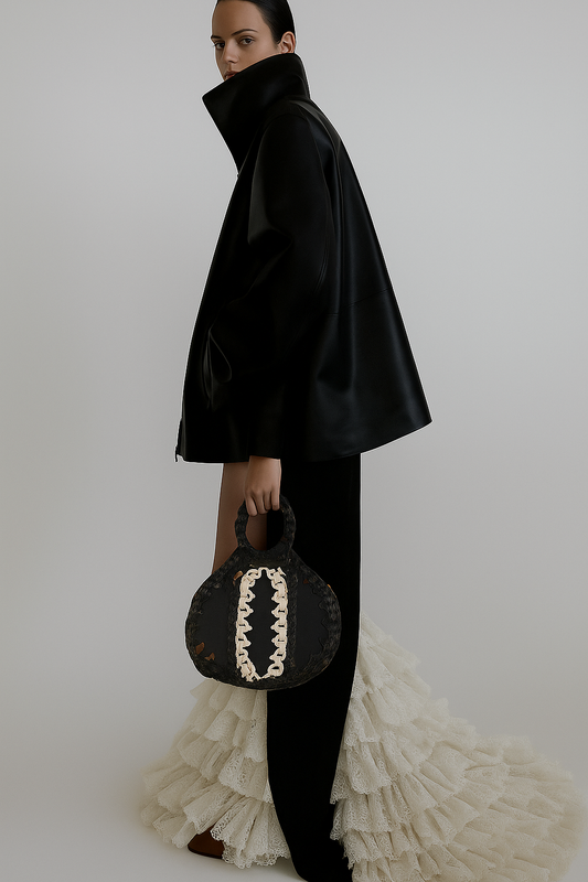 Leather Chain Link Handbag