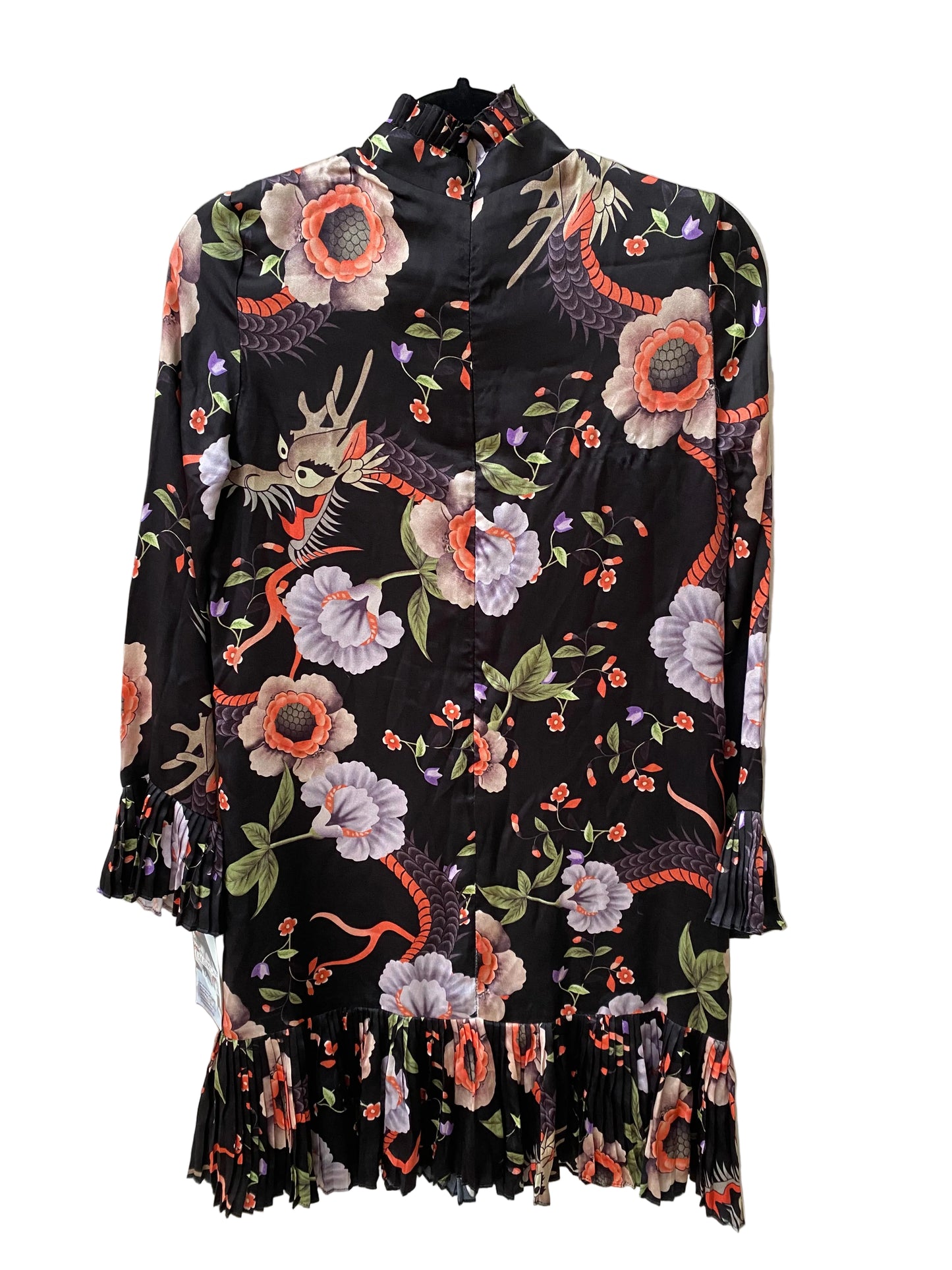 Floral-patterned fabric on a white surface