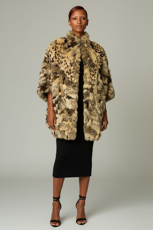 Patchwork Fur Poncho #22