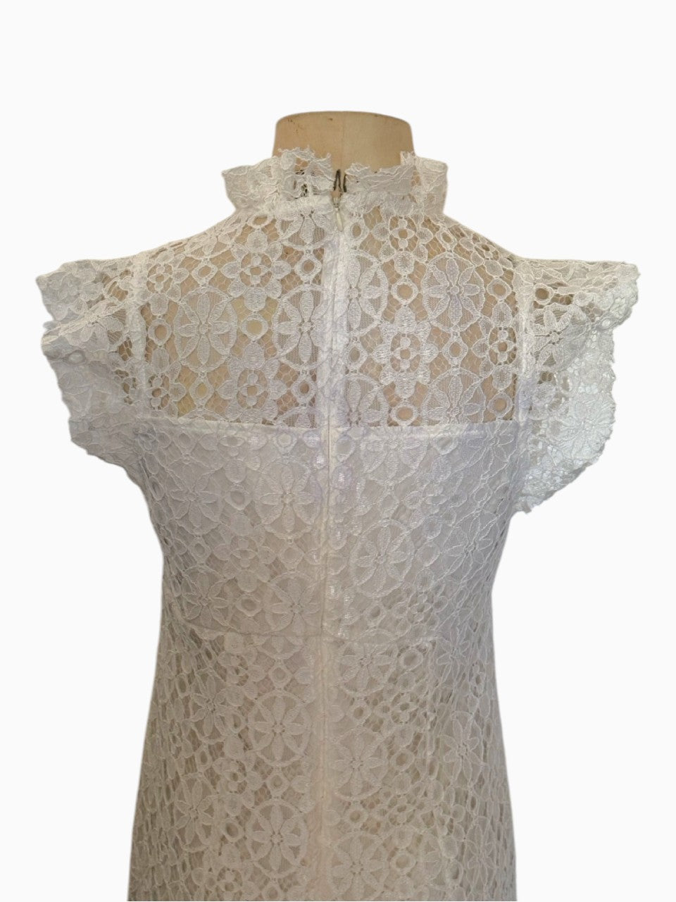 1990s White Lace Maxi