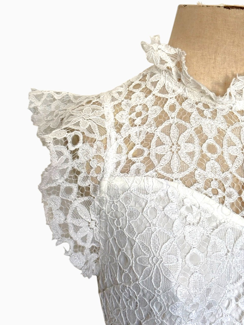 1990s White Lace Maxi