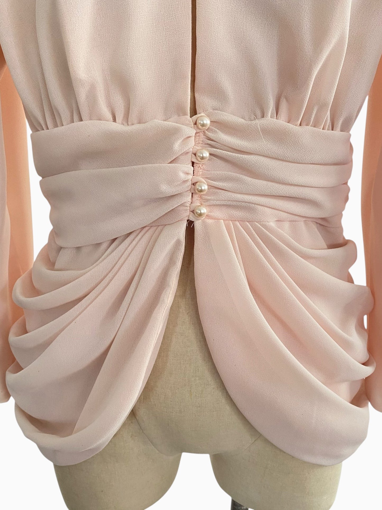 80s 90s Ruched Pink Jacket Embellished Epaulettes