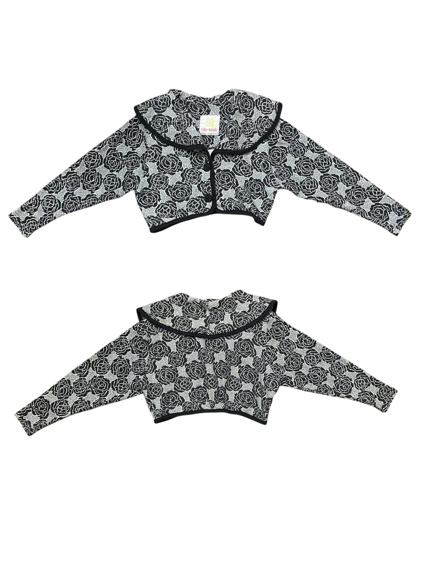 Celia Tejada Knit Rose Jacket Capelet Collar