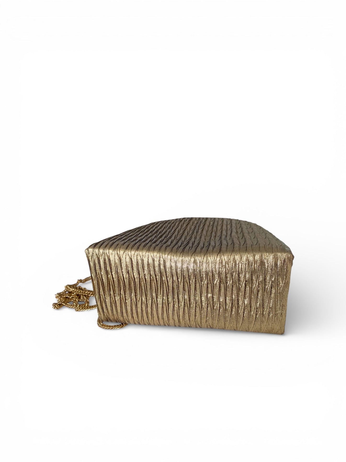 Gold Lamé Wedged Crossbody Purse