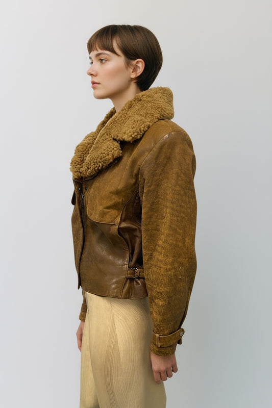 Banana Republic Sherpa Leather Jacket