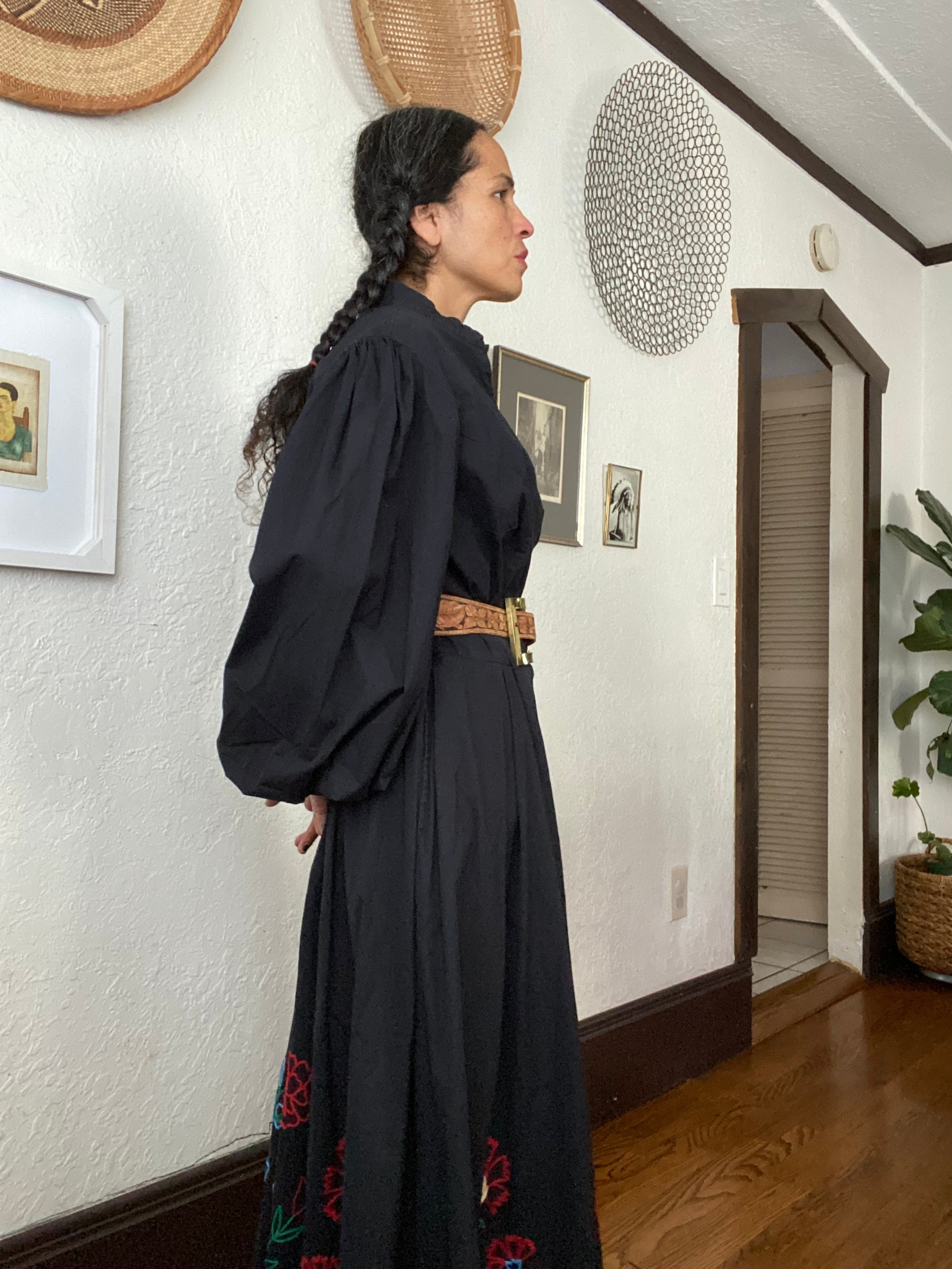 Black Dress Embroidered Skirt