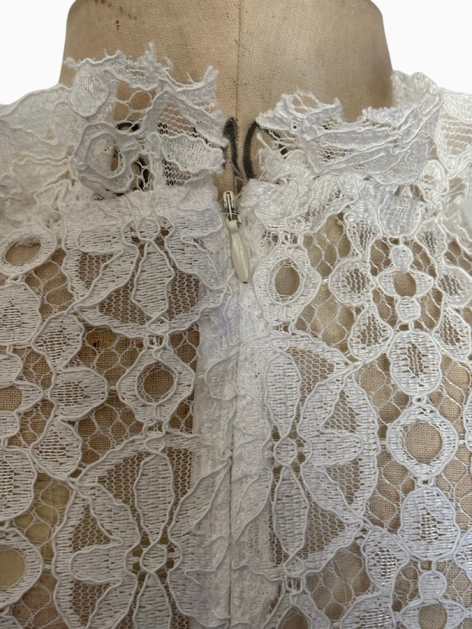 1990s White Lace Maxi