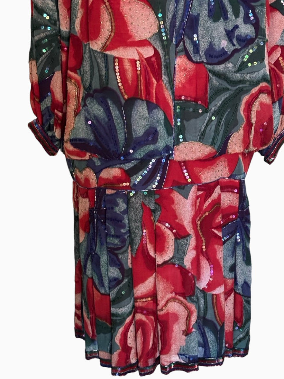 Floral Watercolor Print Dropwaist Dress