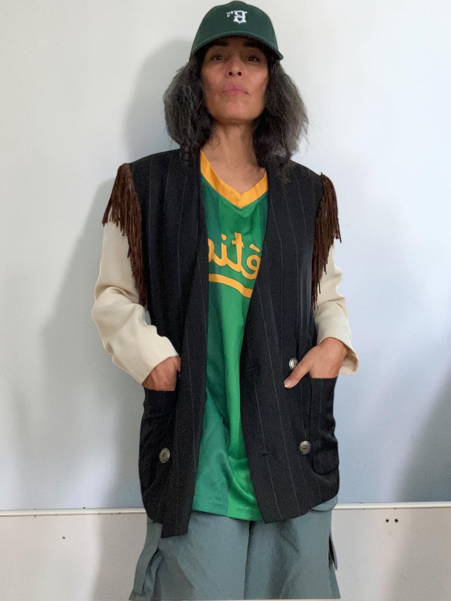 Ozbek Striped Jacket Fringe