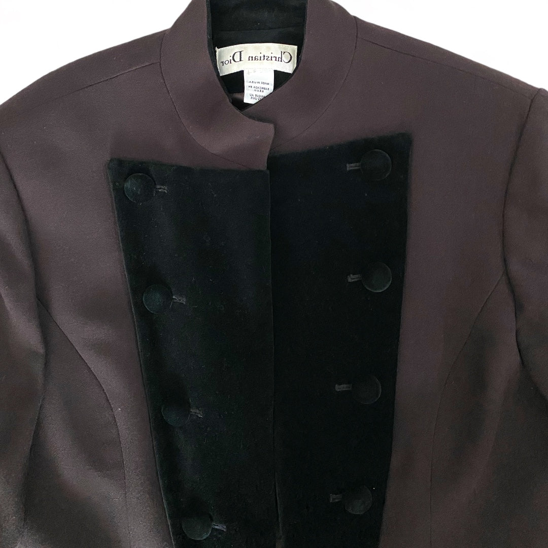 Christian Dior Stylized Cadet Jacket Velour Detail