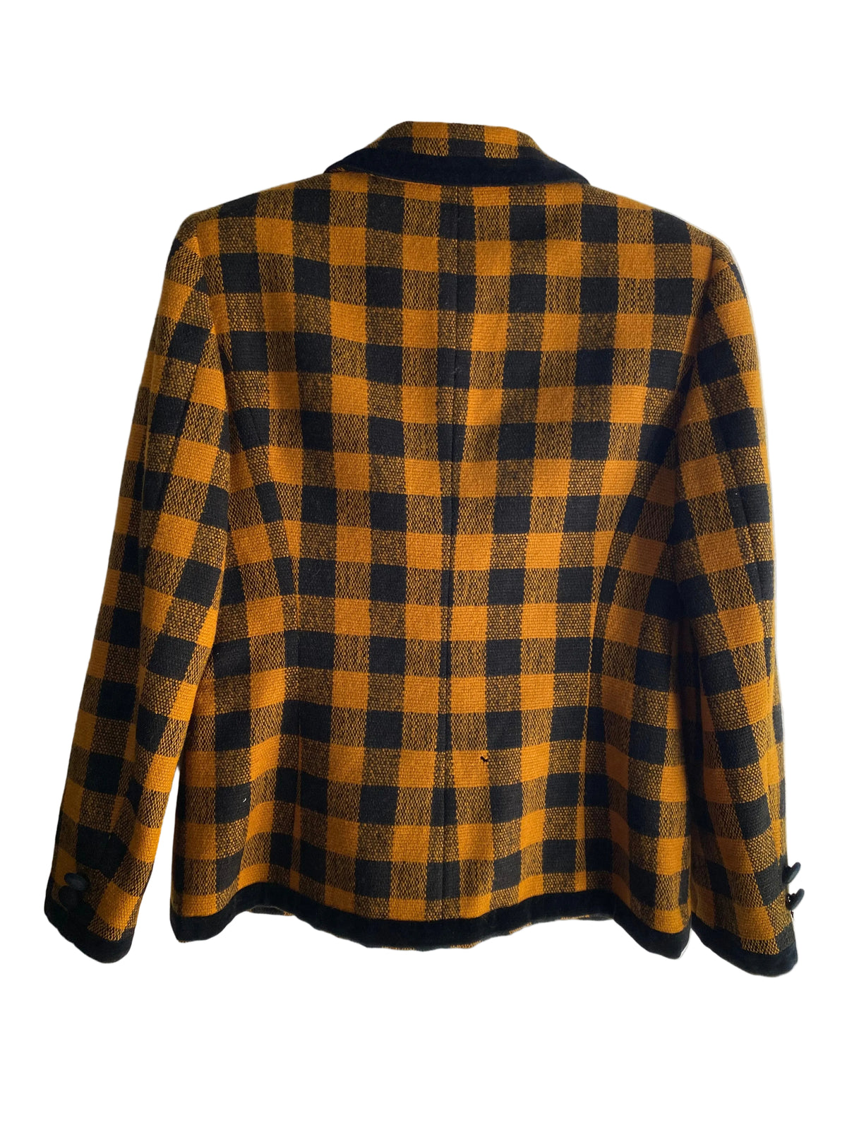 Late 80s Yellow Black Checkered Blazer