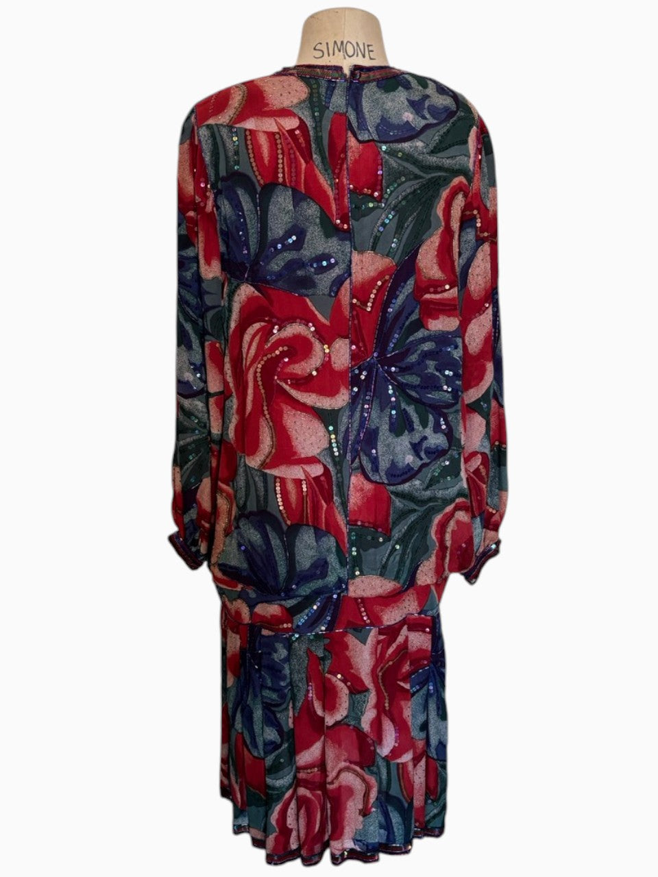 Floral Watercolor Print Dropwaist Dress