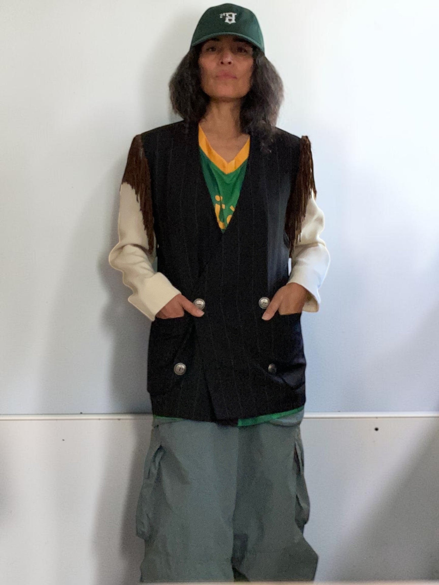 Ozbek Striped Jacket Fringe