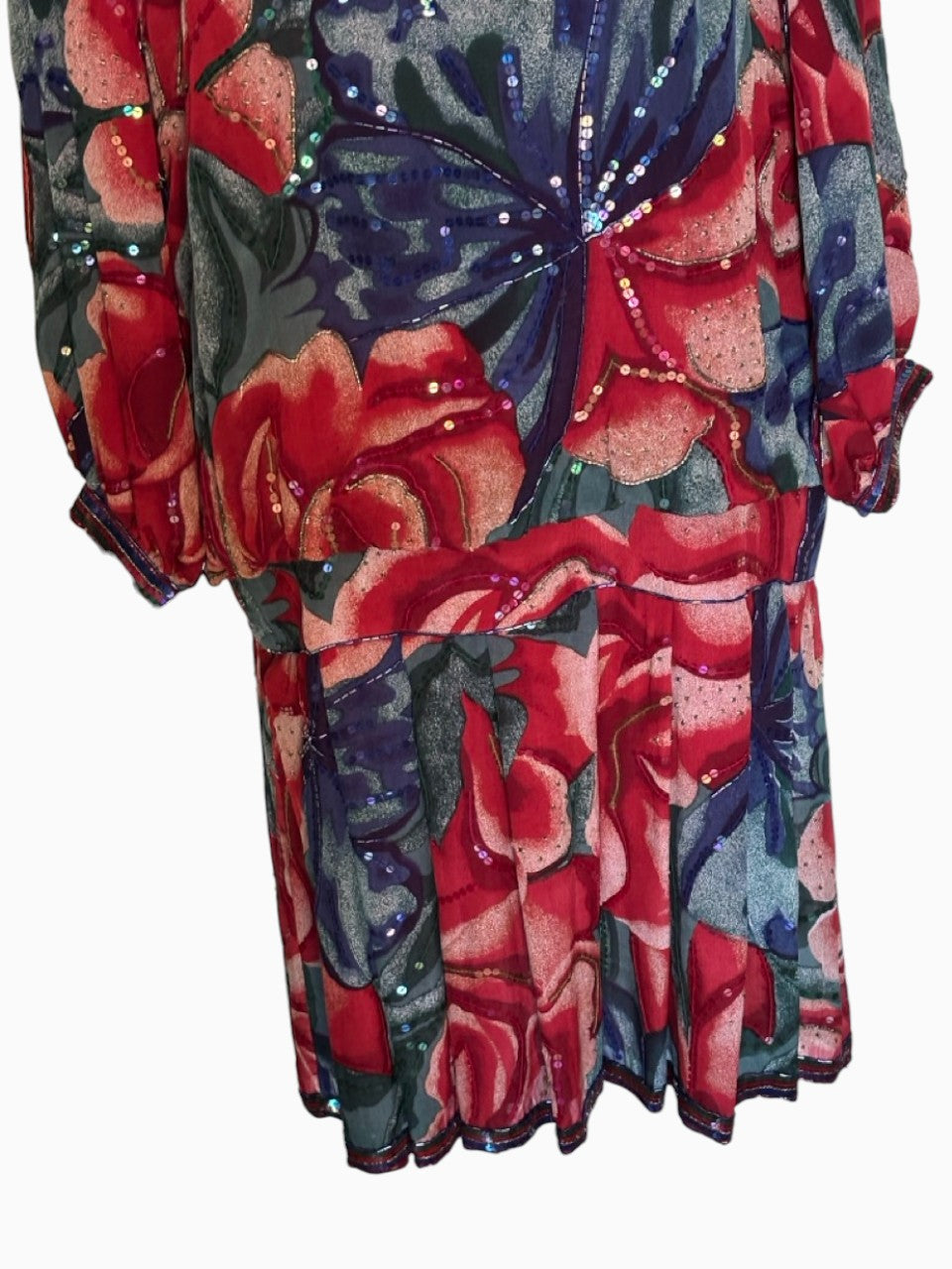 Floral Watercolor Print Dropwaist Dress