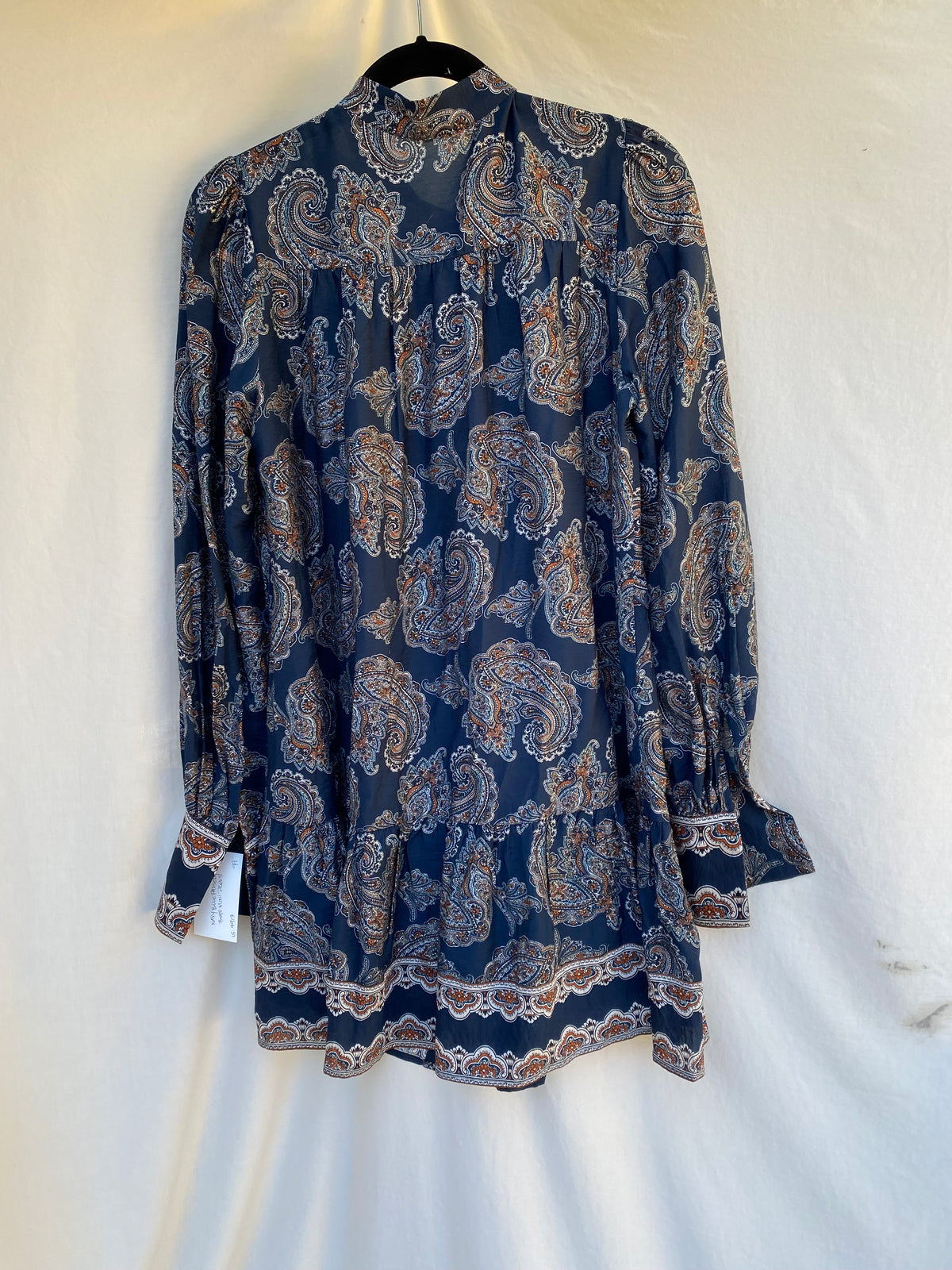 Navy Blue Paisely Boho Mini Dress