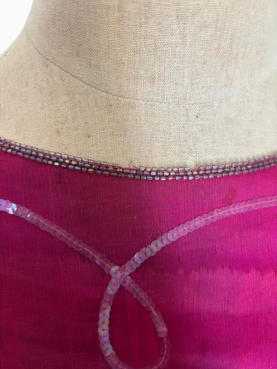 Multi Color Dress Beaded Dolman Sleeves