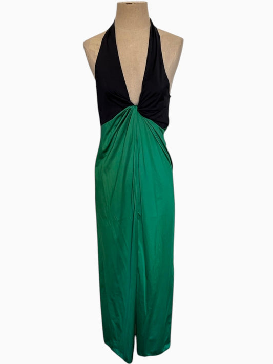 The Diana Ross Green Black Slip Dress