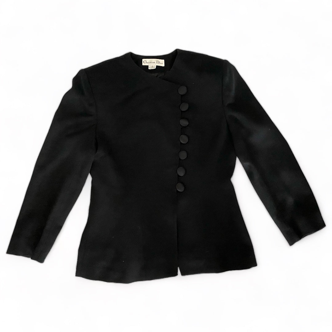 Christian Dior Black Jacket Asymmetrical Buttons