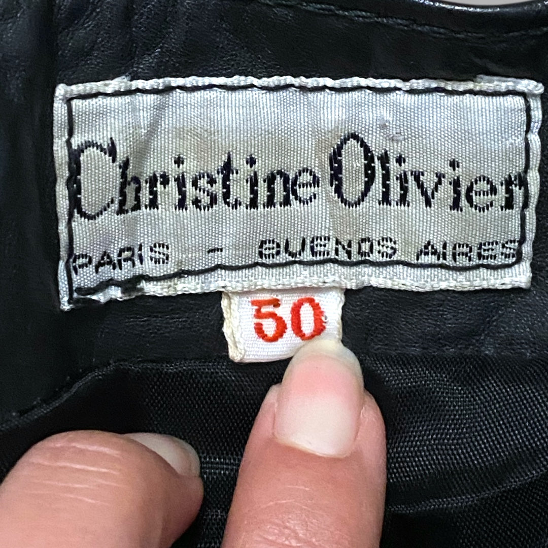 Leather Skirt with Snakeskin Front