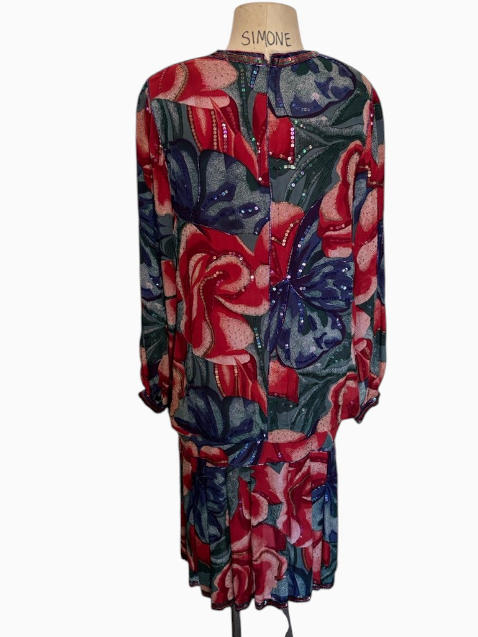 Floral Watercolor Print Dropwaist Dress