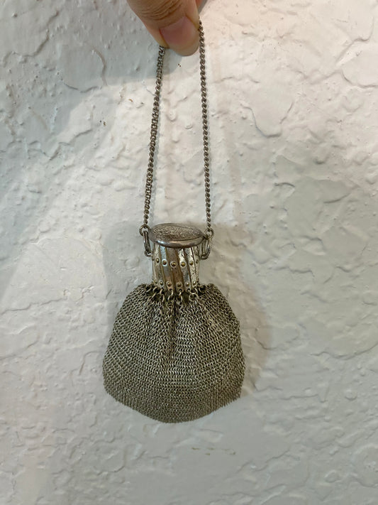 Vintage Silver Mesh Evening Purse – Made in US Zone Germany (1945–1950s)
