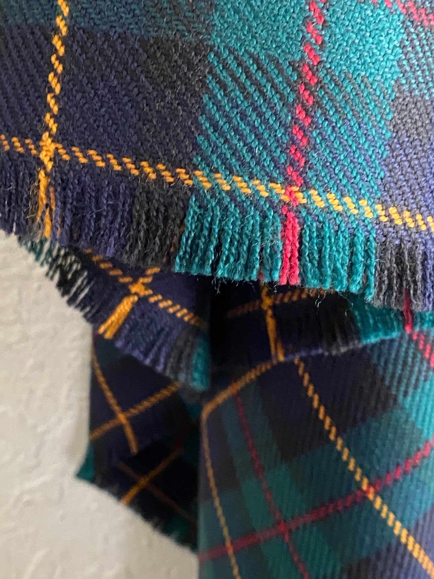 Early DKNY Green Tartan Plaid Cape Poncho