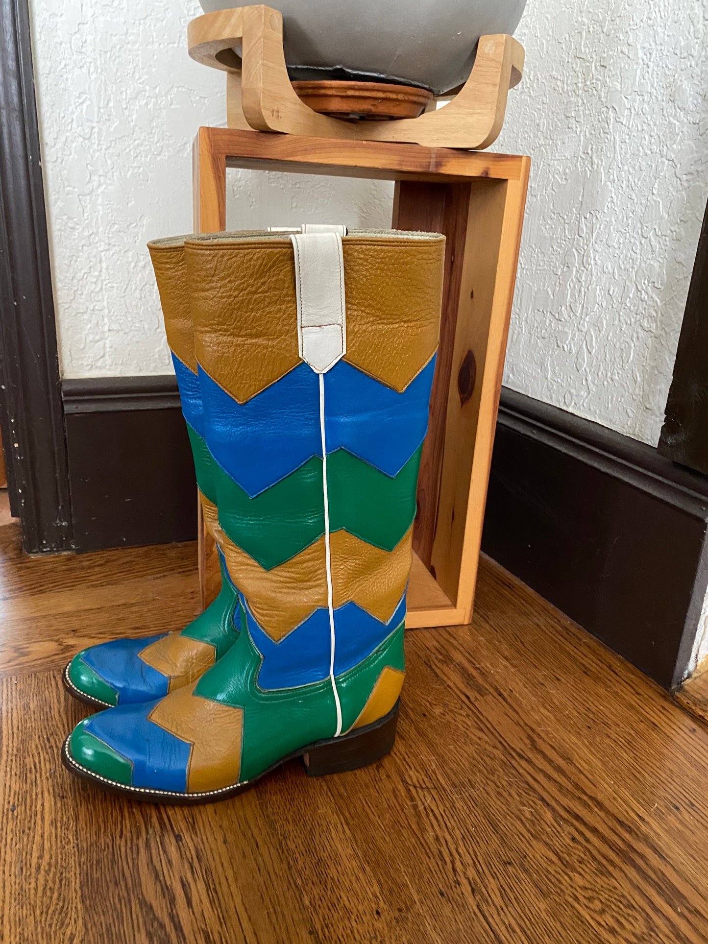Multi-Color Chevron Riding Boots