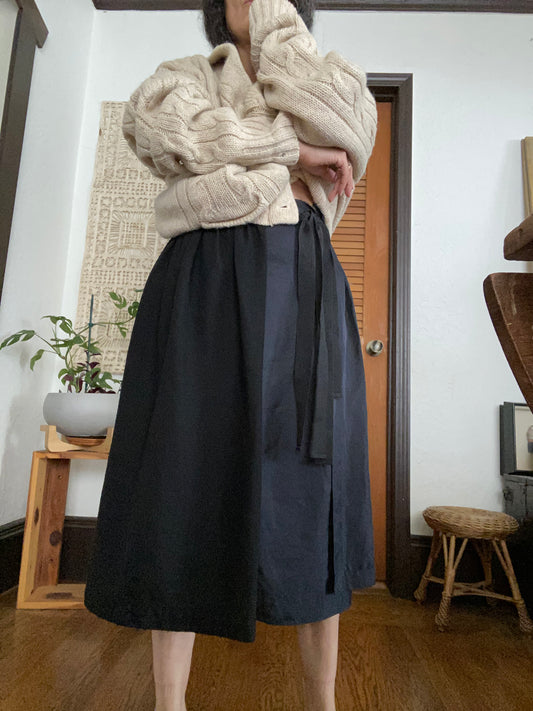 COMME des GARCON Tricot Black Wrap Skirt