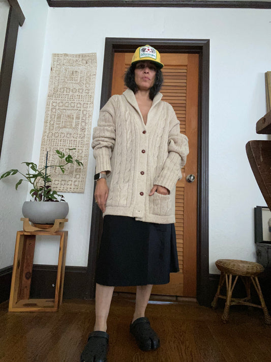 Vintage 70s/80s Grodins Wool Cable Knit Cardigan