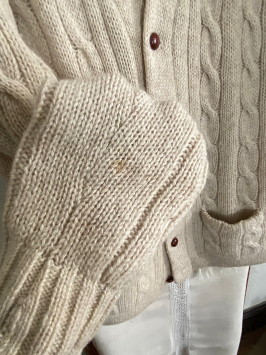 Vintage 70s/80s Grodins Wool Cable Knit Cardigan