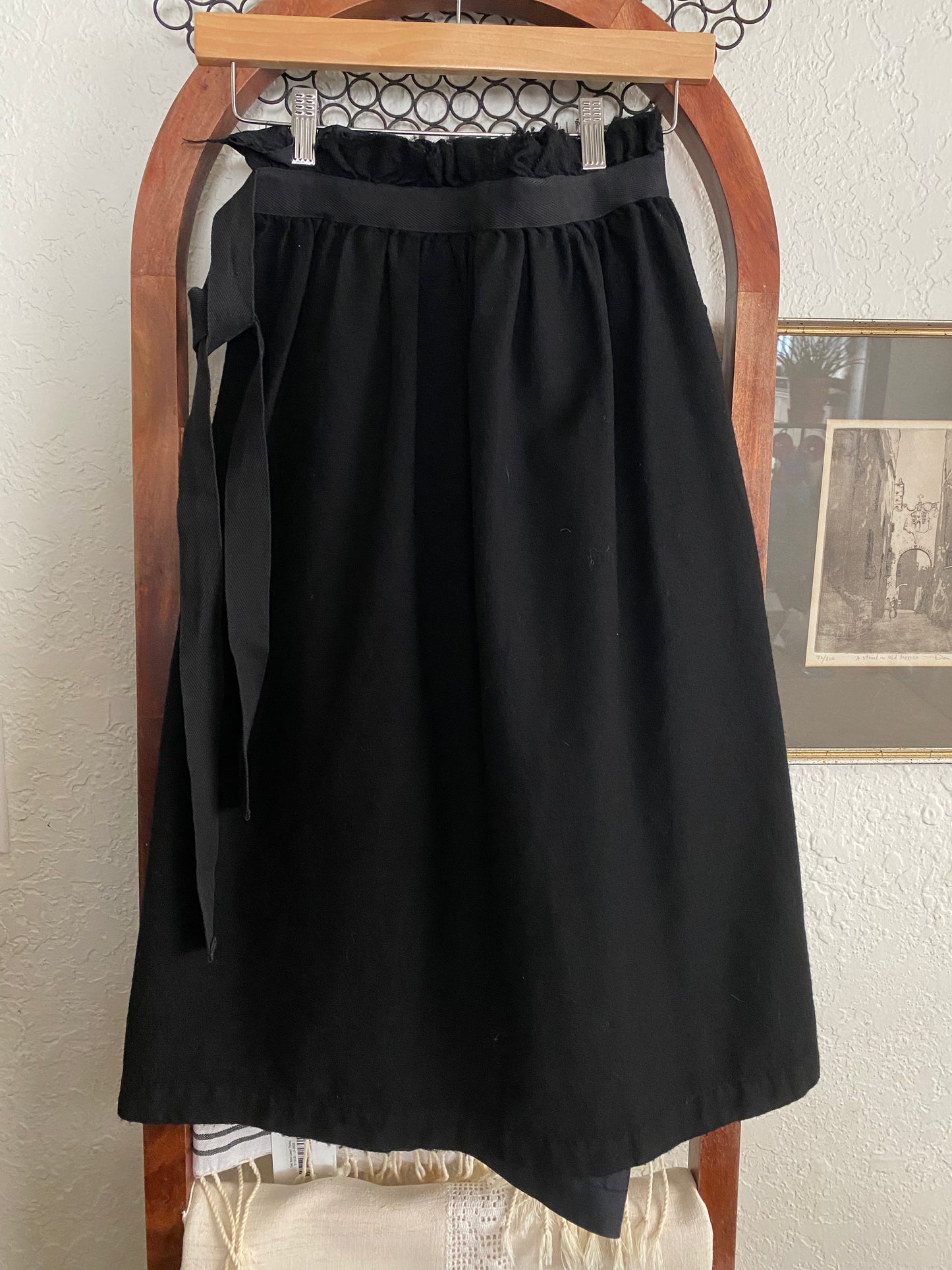 COMME des GARCON Tricot Black Wrap Skirt