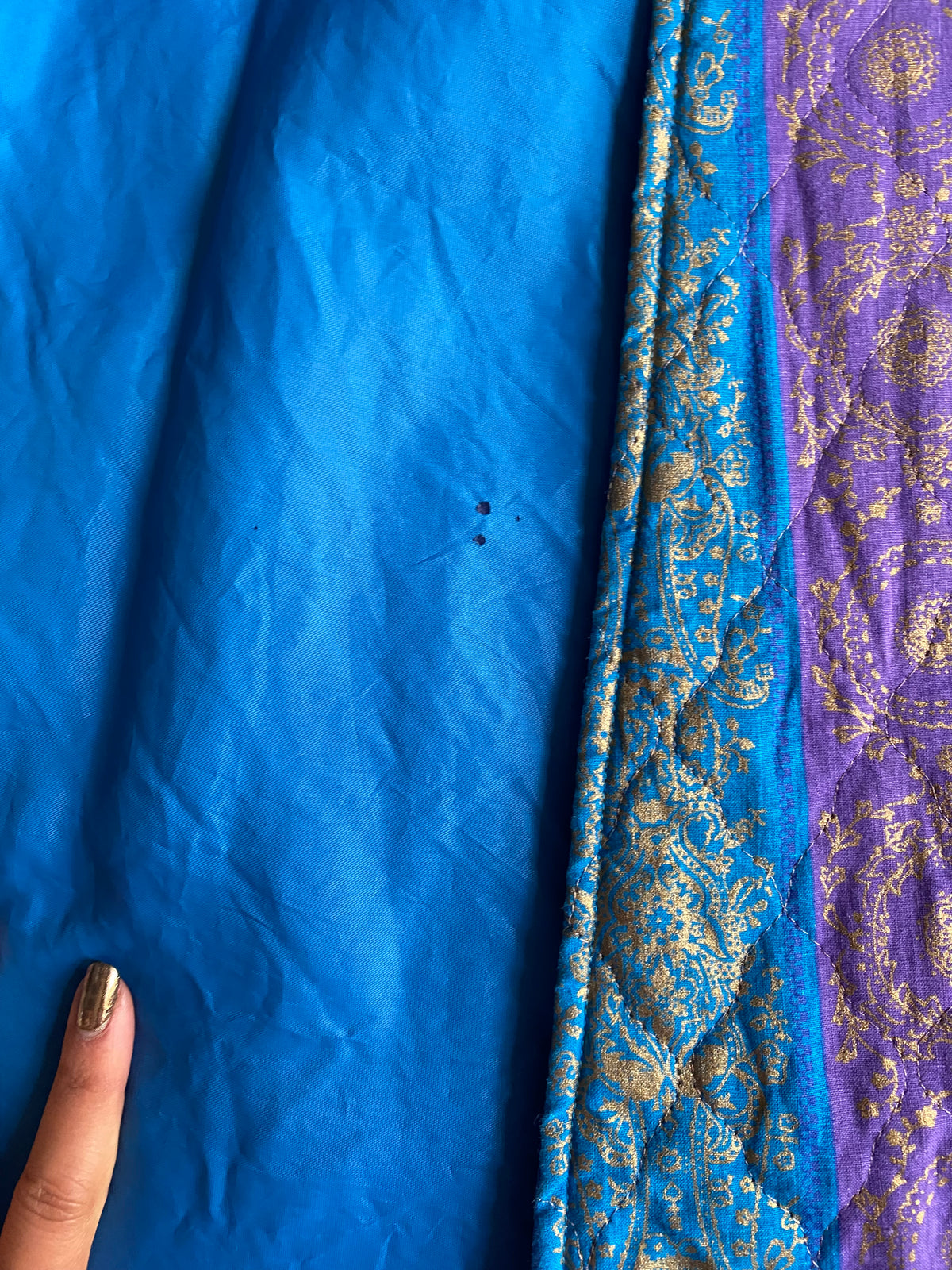 60s Maxi Skirt Gilded Buttons & Chain Gold Print