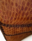 Cuban Camel Alligator Leather Shoulder Bag