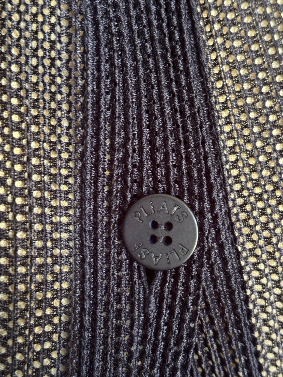 ISSEY MIYAKE Pleats Please Navy See-Through Tunic Cardigan