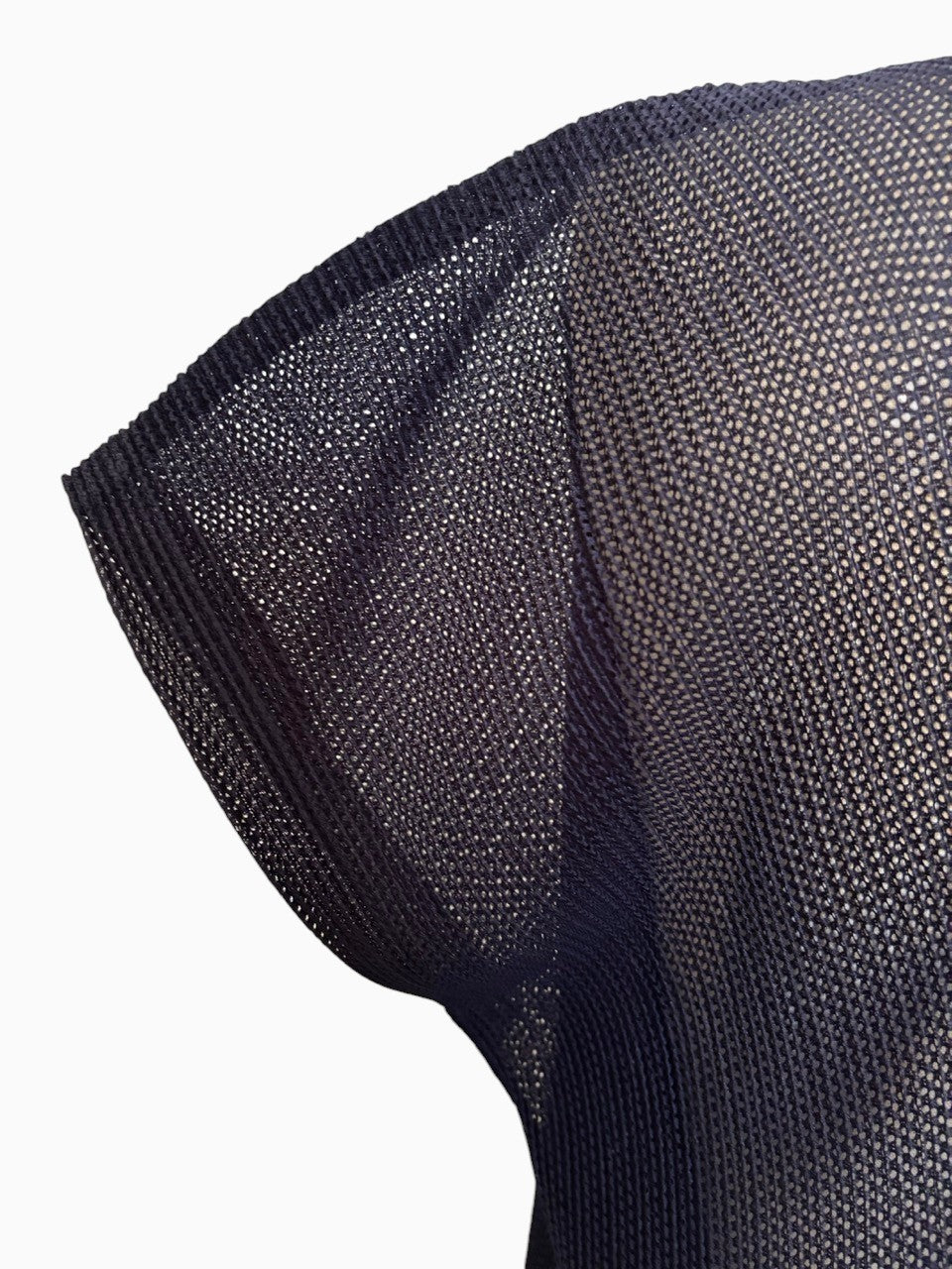 ISSEY MIYAKE Pleats Please Navy See-Through Tunic Cardigan