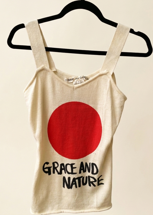 COMME des GARÇONS Grace and Nature tank top — front view showing full garment