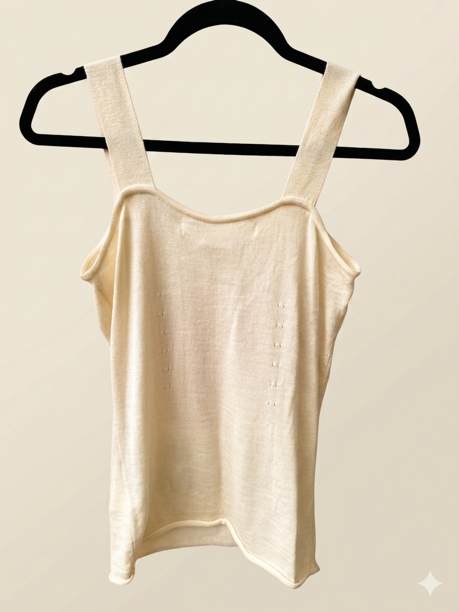 COMME des GARÇONS Grace and Nature tank top — styled side view