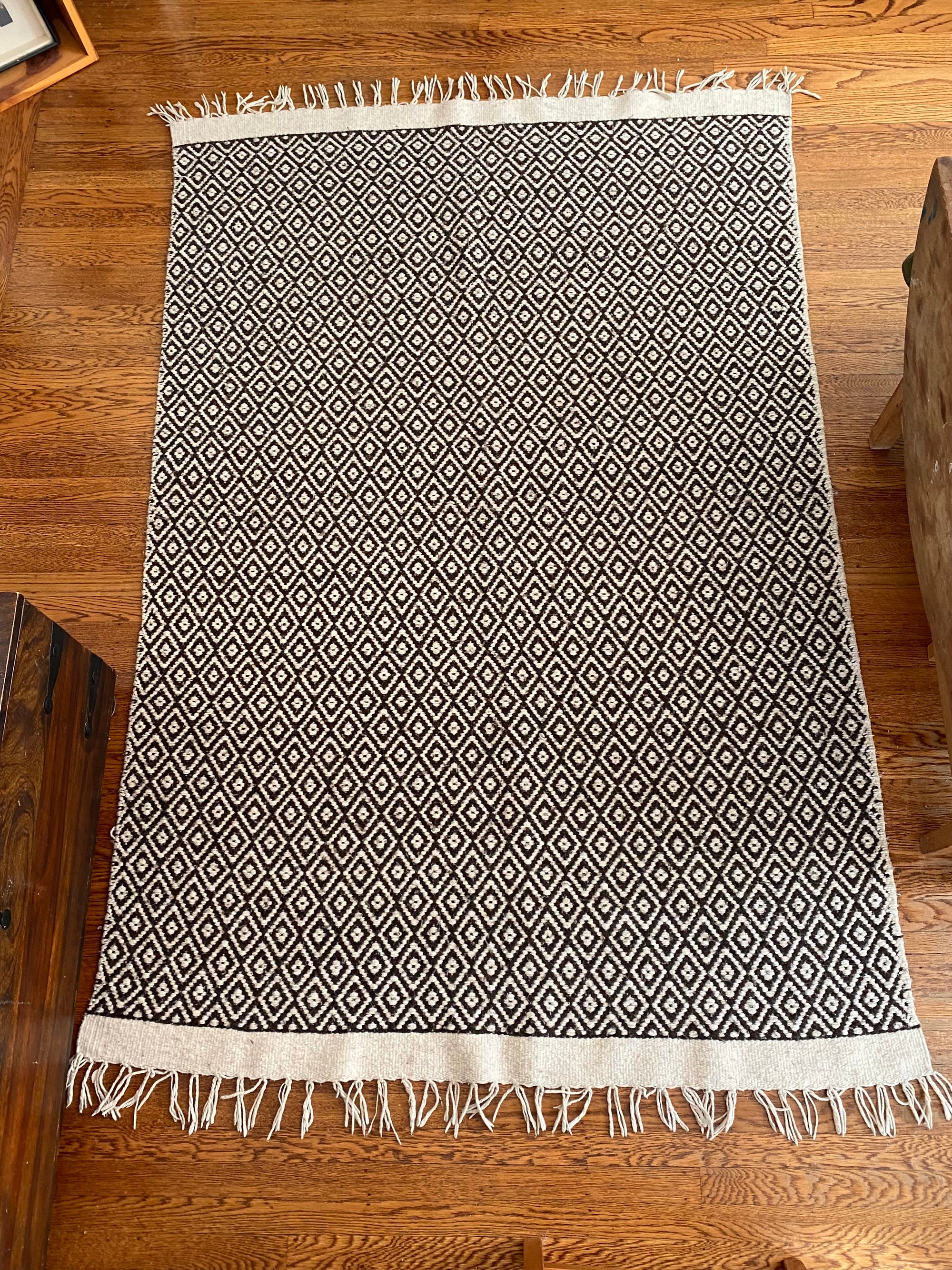 Hand Loomed Woven Woolen Mexican Rug