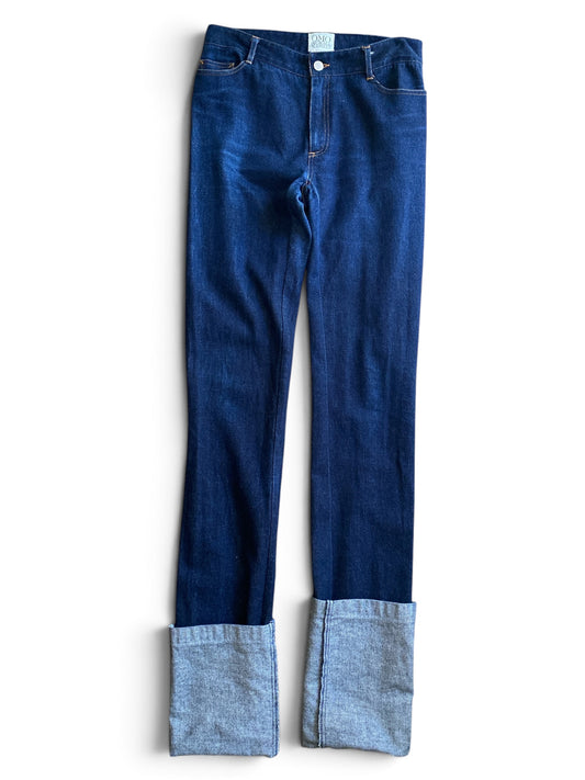 Early 2000s Norma Kamali Dark Wash Denim Extra Tall Cuff