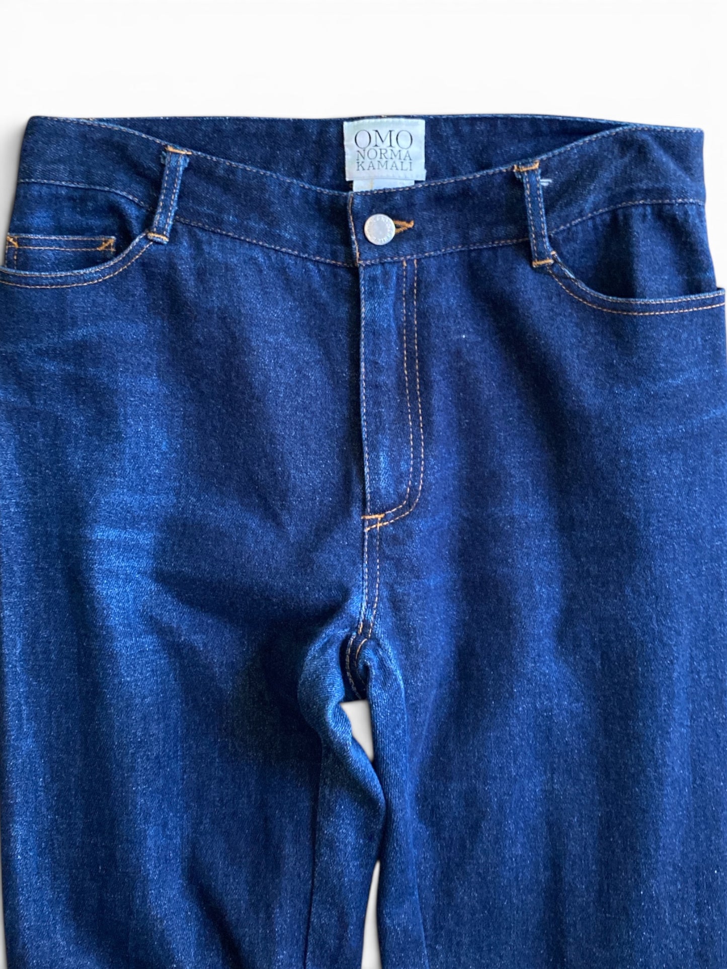 Early 2000s Norma Kamali Dark Wash Denim Extra Tall Cuff