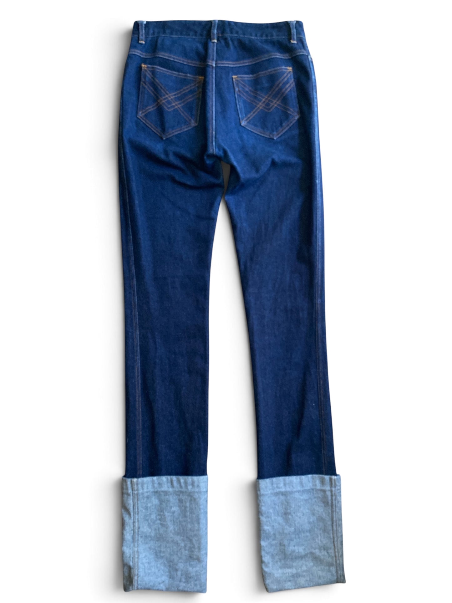 Early 2000s Norma Kamali Dark Wash Denim Extra Tall Cuff
