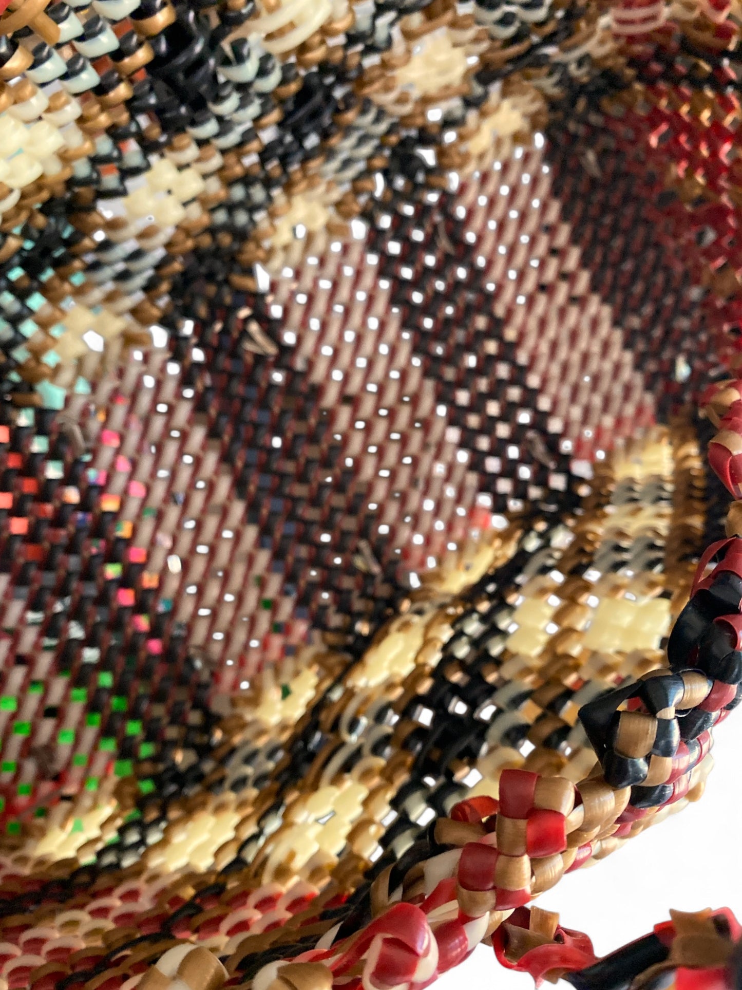 Upcycled Plastic Woven Basket Tote