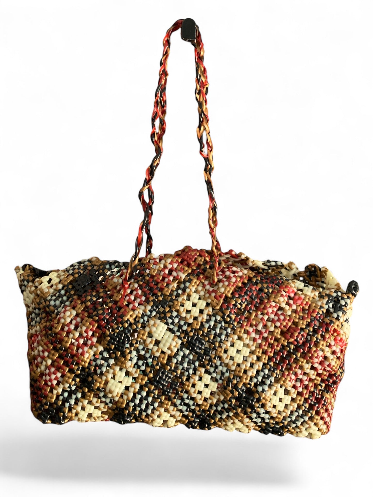Upcycled Plastic Woven Basket Tote