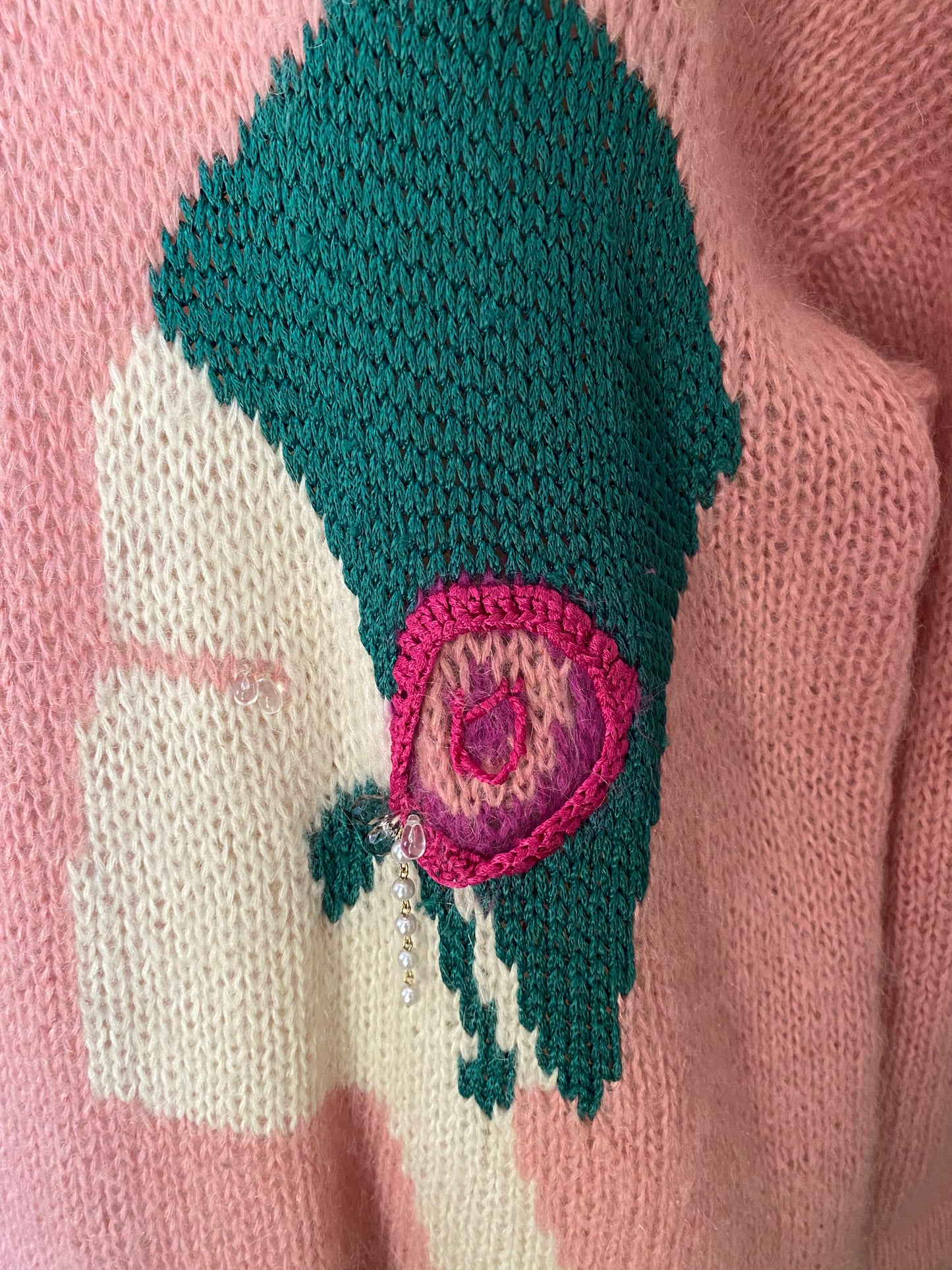 Art Deco Female Head Mohair Sweater