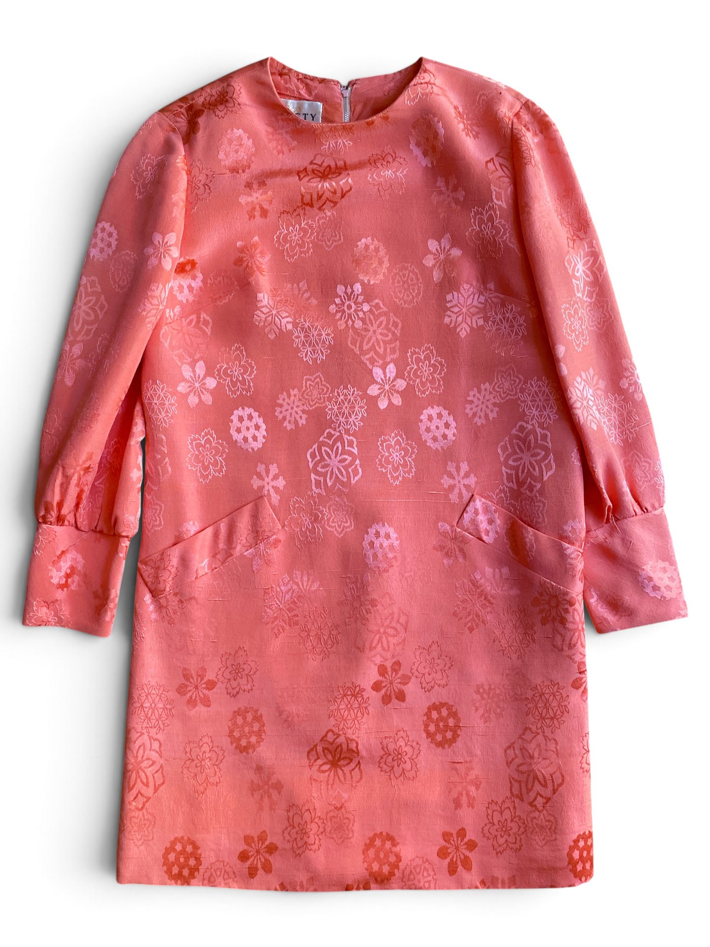 Dynasty Coral Silk Jacquard Tunic
